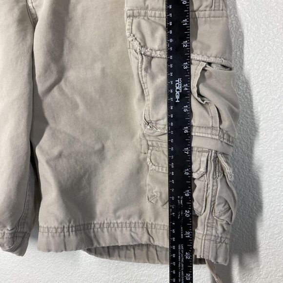 Abercrombie & Fitch Vintage Fatigues Cargo Shorts Mens 34 Beige Cotton Relaxed - Picture 9 of 16